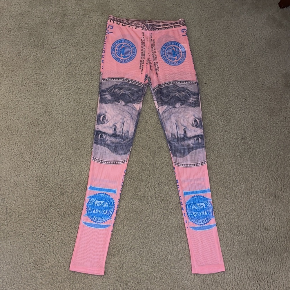 Pink Mesh Money Pant Set - Picture 6 of 9